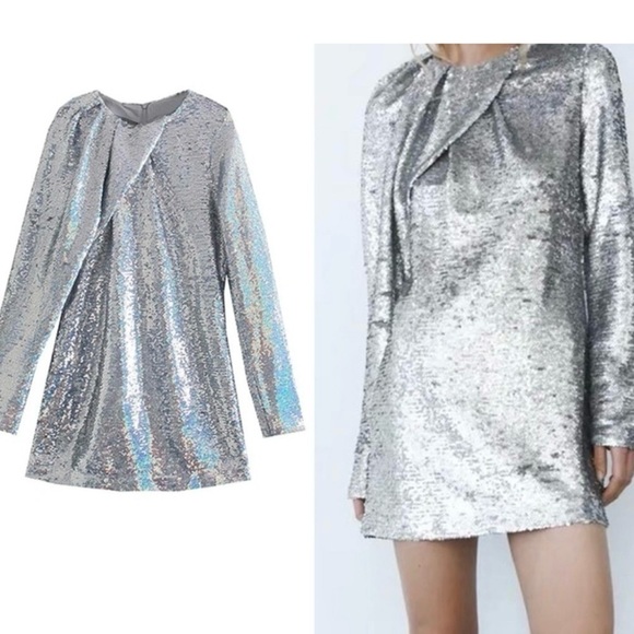Zara Dresses & Skirts - Zara Sequined Dress Large
